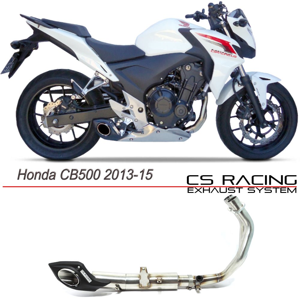 2013-15 Honda CB500F / CBR500R CS Racing Full Exhaust | Muffler + Headers + dB Killer - CS Racing Exhaust