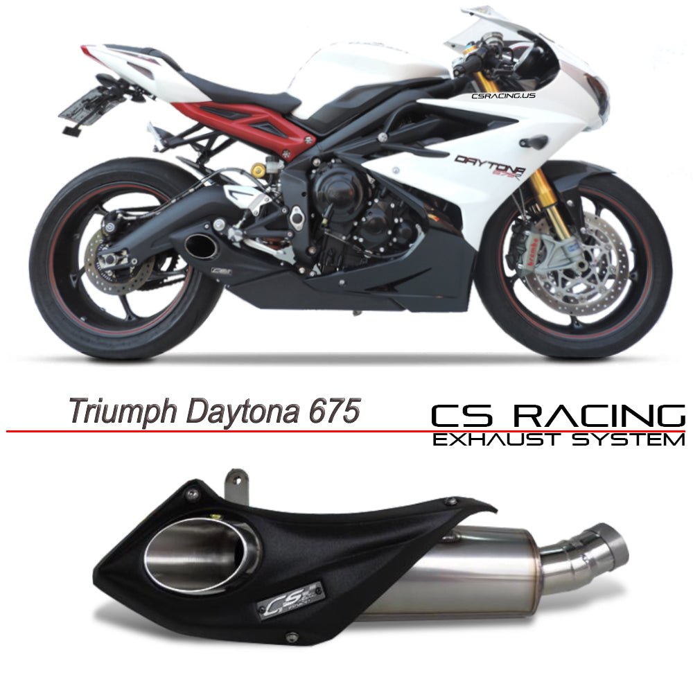 2013-18 Triumph Daytona 675 R CS Racing Slip-on Exhaust | Muffler + dB Killer - CS Racing Exhaust
