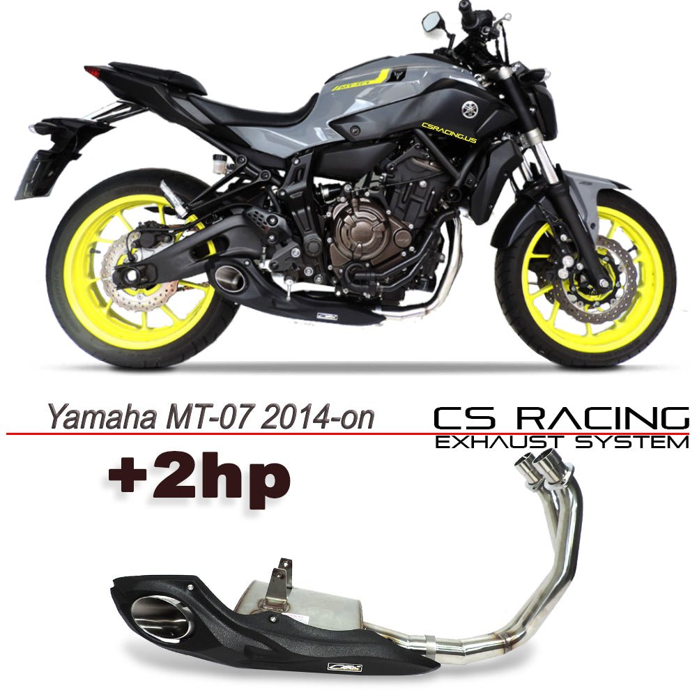 2014-24 Yamaha FZ-07 | MT-07 | XSR700 CS Racing Full Exhaust | Muffler + Headers + dB Killer (+2hp) - CS Racing Exhaust