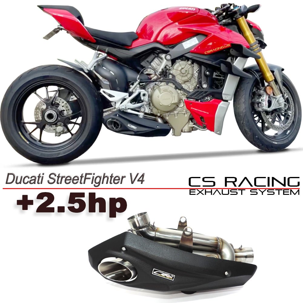 2020-up Ducati StreetFighter V4 CS Racing Slip-on Exhaust | Muffler + dB Killer (+2.5hp) - CS Racing Exhaust