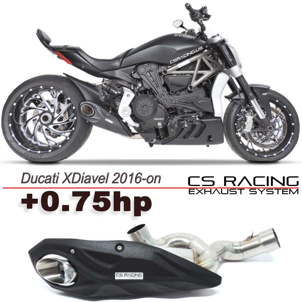2016-on Ducati XDiavel / 2019-22 Diavel CS Racing Slip-on Exhaust | Muffler + dB Killer (+0.75hp)