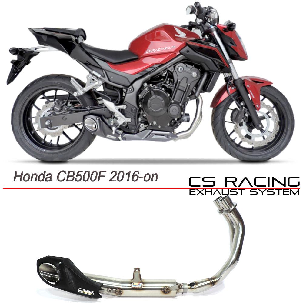 2016-24 Honda CB500F CS Racing Full Exhaust | Muffler + Headers + dB Killer - CS Racing Exhaust