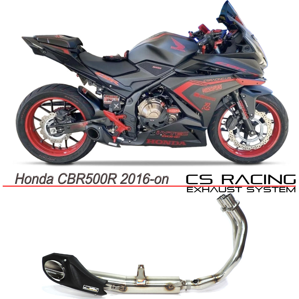 2016-26 Honda CBR500R CS Racing Full Exhaust | Muffler + dB Killer (ABS / Non-ABS - with 1x O2 sensor)