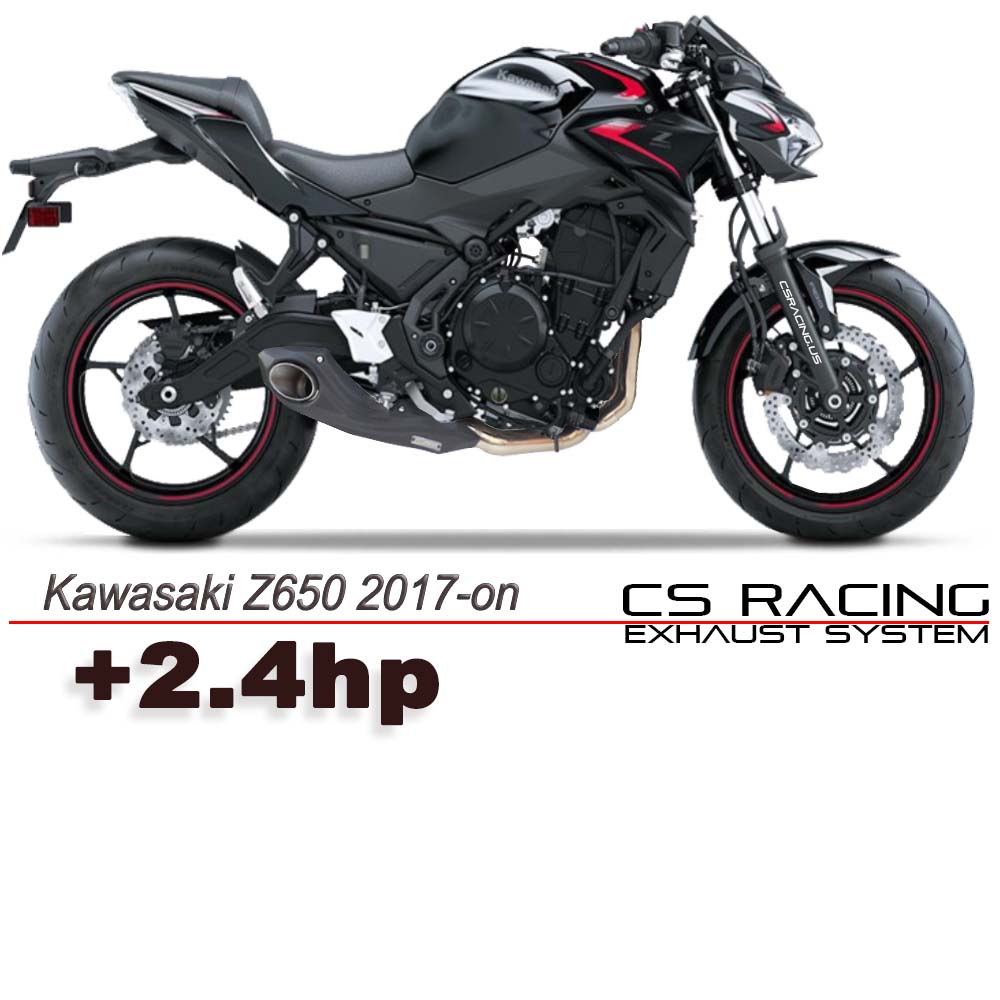 2017-24 Kawasaki Z650 / Ninja 650 CS Racing Full Exhaust Muffler (+2.4hp)