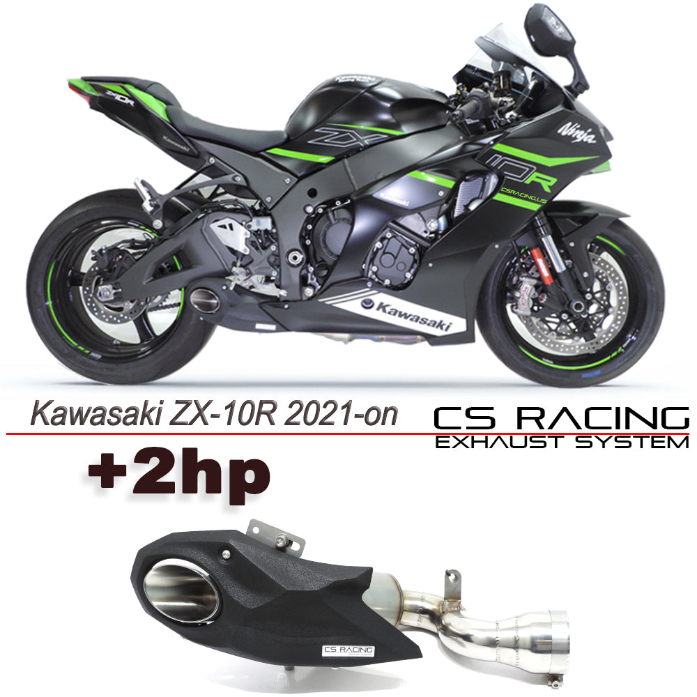 2021-up Kawasaki Ninja ZX-10R / RR CS Racing De-cat Slip-on Exhaust (+2hp)