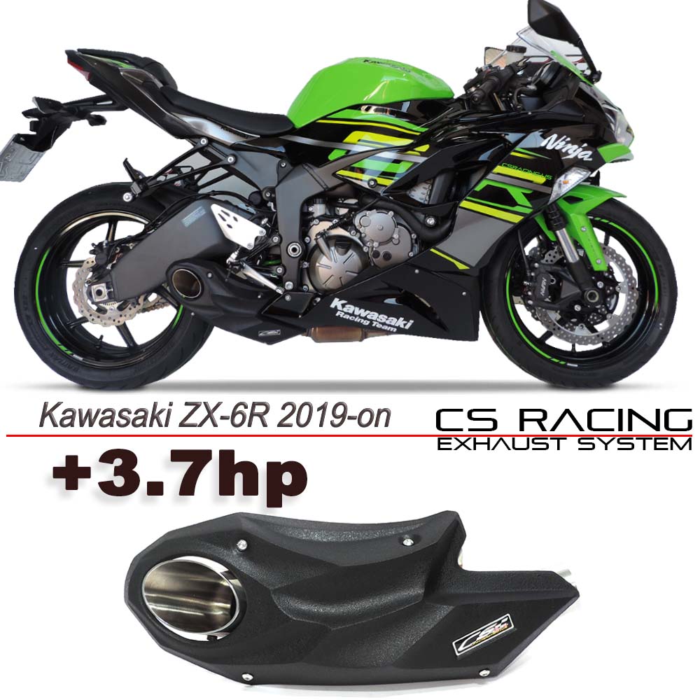 2019-23 Kawasaki Ninja ZX-6R 636 CS Racing Slip-on Exhaust | Muffler + dB Killer (+3.7hp) - CS Racing Exhaust