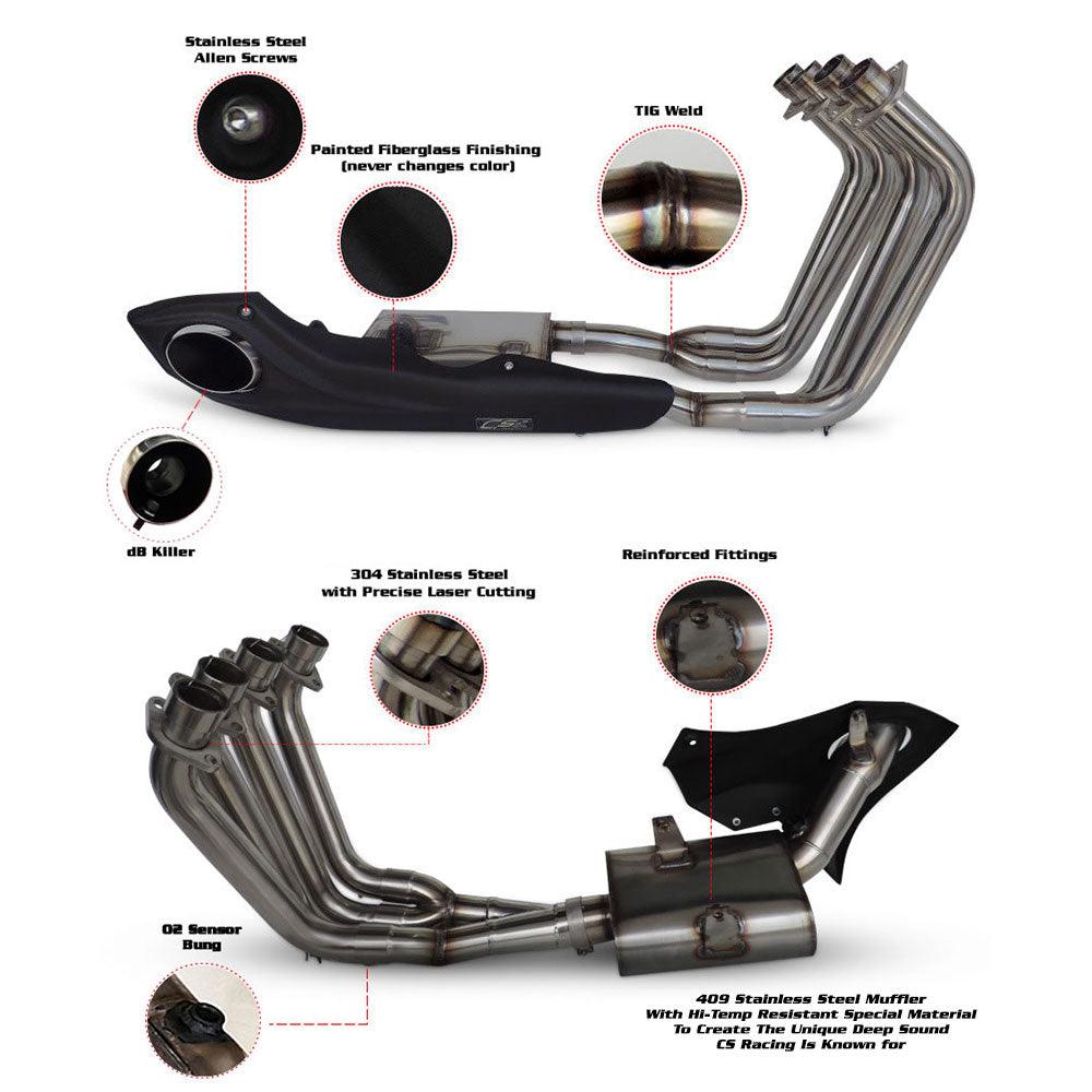 2007-12 Honda CBR600RR CS Racing Full Exhaust | Non-ABS only | Muffler +  Headers + dB Killer (+3.5hp)