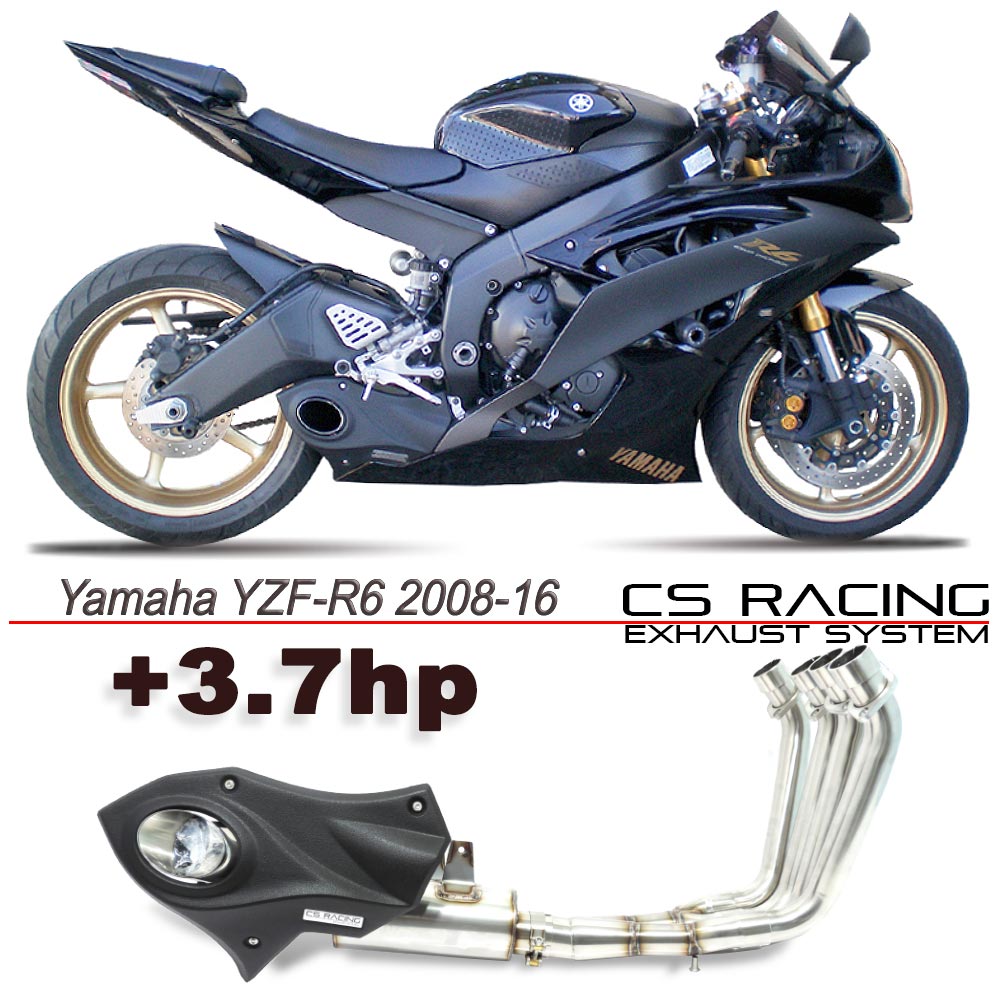 2008-16 Yamaha YZF-R6 CS Racing Full Exhaust | Muffler + Headers + dB ...