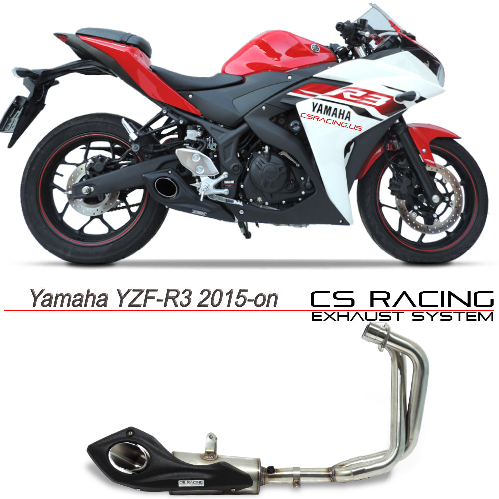 2015-on Yamaha YZF-R3 CS Racing Full Exhaust | Muffler + Headers + dB Killer - CS Racing Exhaust
